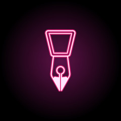 Canvas Print - Fountain pen nib neon icon. Simple thin line, outline vector of education icons for ui and ux, website or mobile application