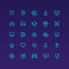Wall Mural - category icons ui design app vector Isolated image