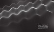 Pulsating monochrome background design with ripple of dots and lines. Abstract vibrating background for banner, flyer or poster.