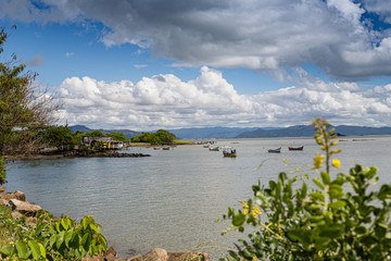 florianópolis/ sc/ brazil fisherman's houses and nature on florianópolis island, at 