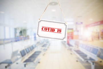 Canceled flights due to the spread of the coronavirus, pandemic covid 19 at airport