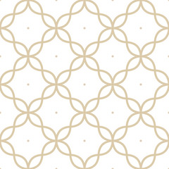 Seamless pattern in islamic style. Vector arabic gold ornament in white background.