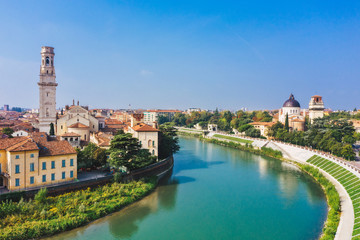 Canvas Print - Aerial view of Verona, Italy