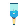 © Neoncat - Sea in a bottle. Whale, fish, corals, water, sand, a bottle. Vector illustration.
