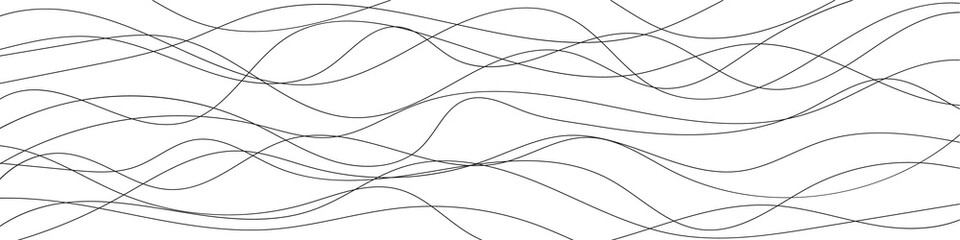 Wall Mural - thin line wavy background. vector illustration.