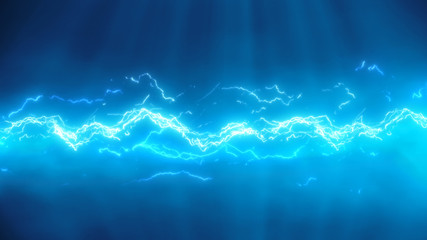 Abstract background in the form of lightning. Powerful charge causing a lot of sparks. Nature force