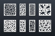 © Amarylle - Laser cut templates for panel decor or card background with abstract geometric pattern.  Cutting and paper art, cnc stencil. Vector illustration, set of square and rectangular panels.