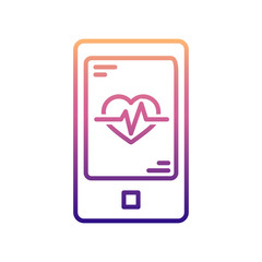 Wall Mural - mobile heart monitoring nolan icon. Simple thin line, outline vector of New Technologies icons for ui and ux, website or mobile application