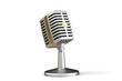 © AKlion - Vintage microphone on a white background. 3D render