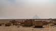 The Bent Pyramid is an ancient Egyptian pyramid located at the royal necropolis of Dahshur, approximately 40 kilometres south of Cairo, built under the Old Kingdom Pharaoh Sneferu. Egypt