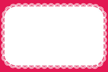 Cute lace horizontal banner doily background