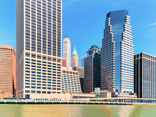 Wall Mural - Manhattan downtown over East River New York City USA