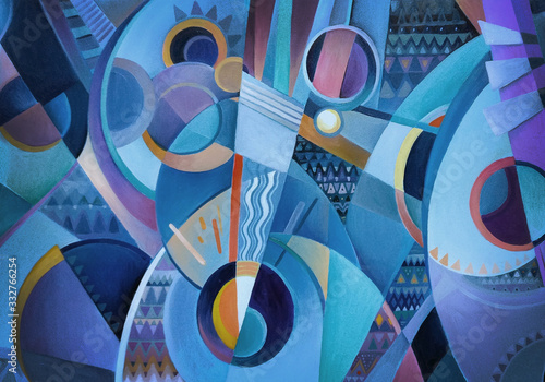 Obrazy Jazz  tlo-muzyczne-dzwiek-recznie-malowany-obraz-abstrakcja-muzyczna-temat