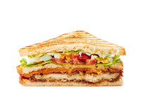 Slice Of Juicy Club Sandwich On White