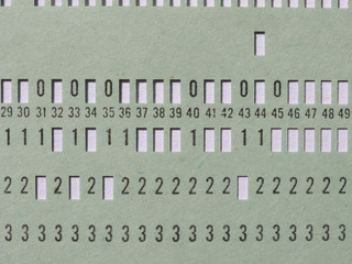 Poster - green punched card for programming