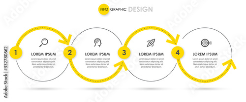 Fotomural Vector Infographic design with icons and 4 options or steps