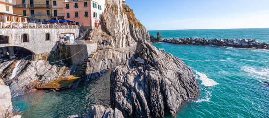 Sticker - Beautiful colors of Cinque Terre Coast in Spring Season, Italy