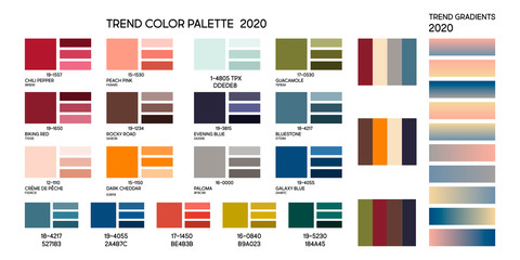 Wall Mural - Fashion color trend Summer Autumn Winter 2020. Color palette forecast of the future color trend