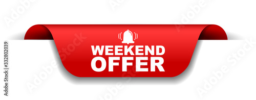 Fotografía red vector illustration banner weekend offer