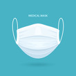 Medical or Surgical Face Mask. Virus Protection. Breathing Respirator Mask. Health Care Concept. Vector Illustration