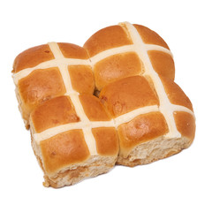 hot cross bun on white background