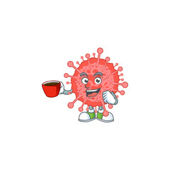 Sticker - Coronavirus disaster mascot design style showing an Okay gesture