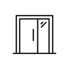 Poster - Simple door line icon.