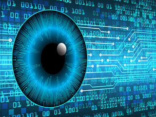 blue eye cyber circuit future technology concept background