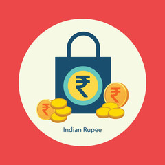 Wall Mural - Indian Rupee Money bag icon