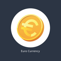 Wall Mural - Euro Currency Sign Gold Coin Vector Icon