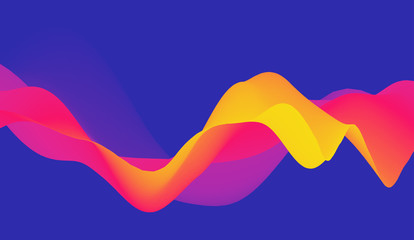 Wall Mural - Abstract wavy background with modern gradient colors. Trendy liquid design. Motion sound wave. Vector illustration for banners, flyers and presentation.