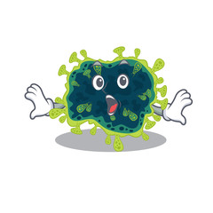 Canvas Print - A cartoon character of beta coronavirus making a surprised gesture