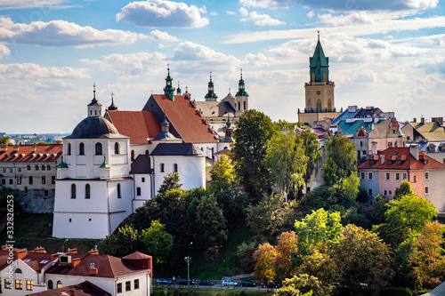 Fototapeta Lublin  lublin-polska-panoramiczny-widok-na-centrum-miasta-z-bazylika-sw-stanislawa-i-trynitarzem