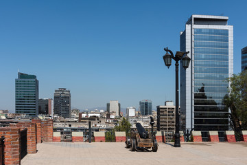 Wall Mural - View from Cerro Santa Lucia to the city center of Santiago, Chile