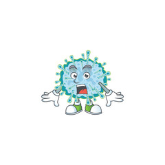 Sticker - A mascot design of coronavirus illness making a surprised gesture