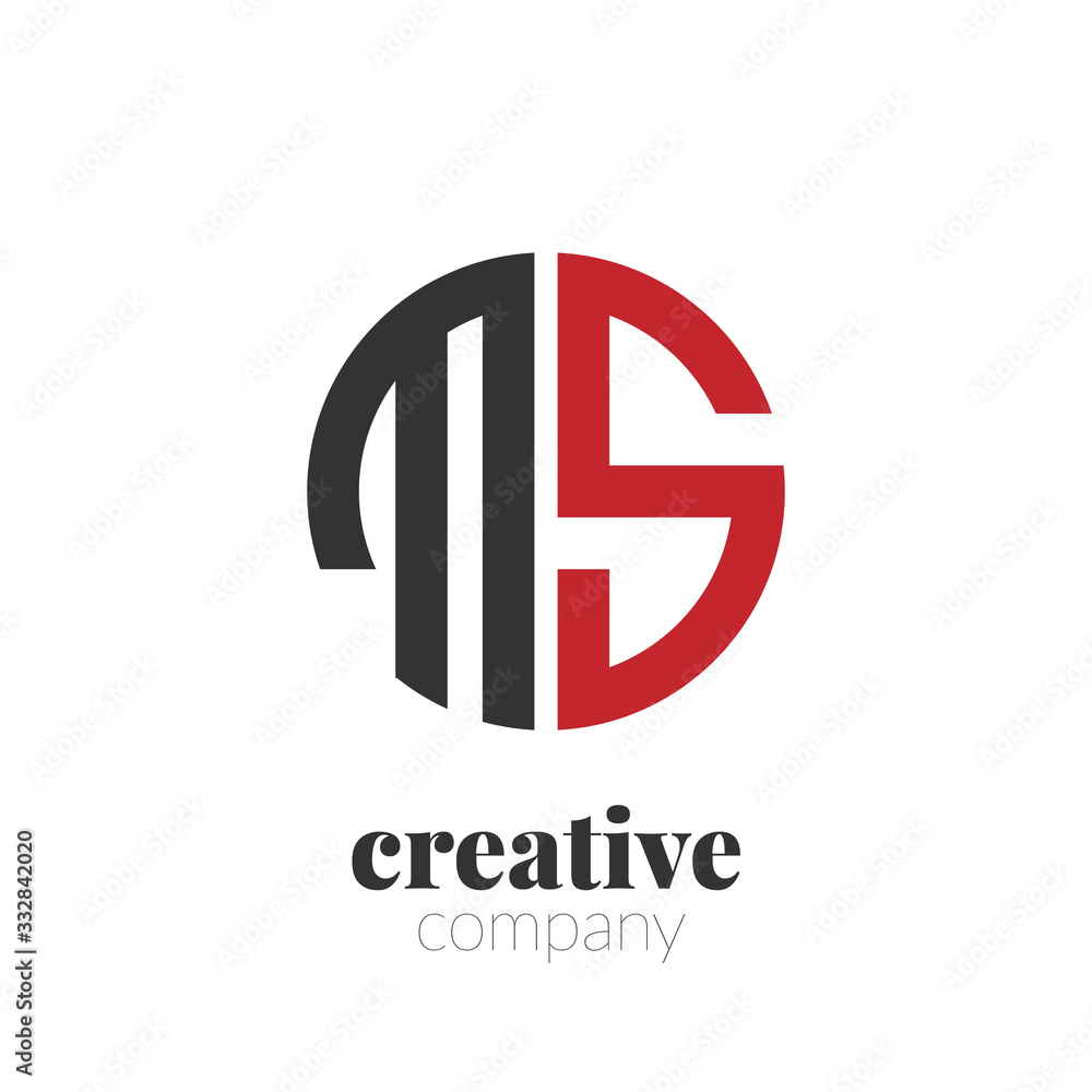 Initial Letter ms Creative Elegant Circle Logo. Circle Logo Template ...