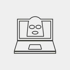 computer malware icon vector illustration and symbol for website and graphic design