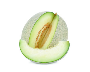 Canvas Print - green cantaloupe or melon isolated isolated on white background