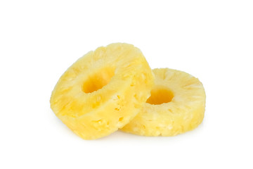 Wall Mural - sliced ring or donut pineapple isolated on white background