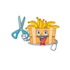 Poster - Cool Barber banana fruit box mascot design style