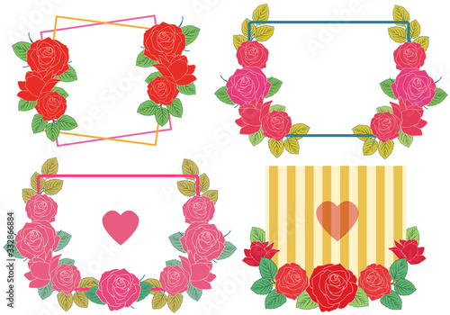 薔薇の花フレームイラスト素材 Stock Vector Adobe Stock