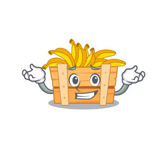 Poster - Happy face of banana fruit box mascot cartoon style