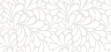 Vector Seamless Beige Pattern With White Drops. Monochrome Abstract Floral Background.