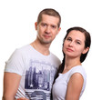 © Arsentyev Vladimir - Couple, man and woman stand by and look into camera