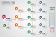 © Chitsanupong - Corporate organisation chart template with business people icons. Vector modern infographics and simple with profile illustration. Corporate hierarchy and human model connection.