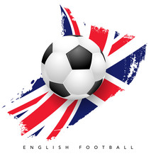 Grungy United Kingdom Flag With Soccer Ball