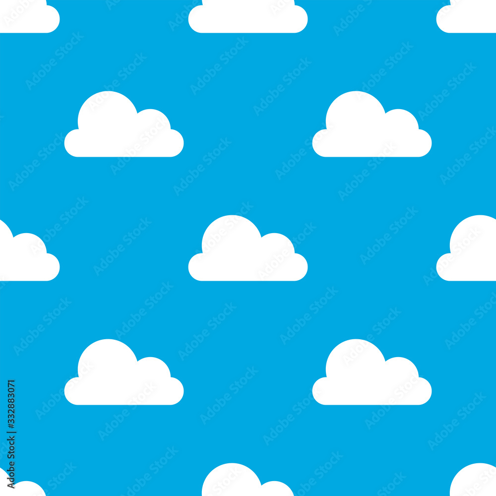 Clouds blue pattern on a white bg vector eps 10 Stock Vector | Adobe Stock
