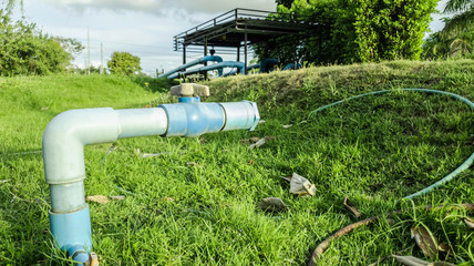 Water pump station and pipeline for the village, Water supply system