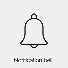 notification bell icon vector. Linear style sign for mobile concept and web design. notification bell symbol illustration. Pixel vector graphics - Vector.