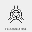 roundabout road icon vector. Linear style sign for mobile concept and web design. roundabout road symbol illustration. Pixel vector graphics - Vector.	